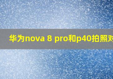 华为nova 8 pro和p40拍照对比